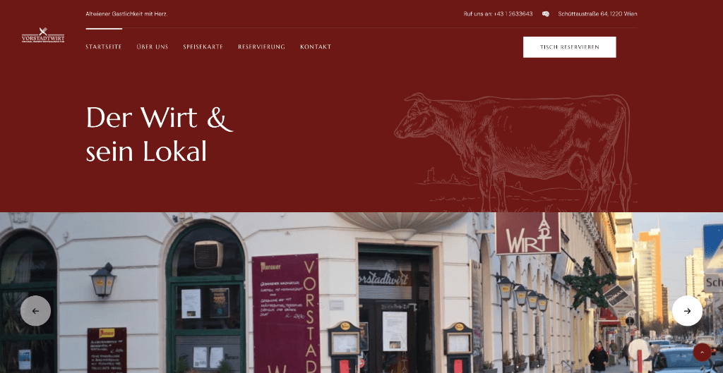 Vorstadtwirt Website